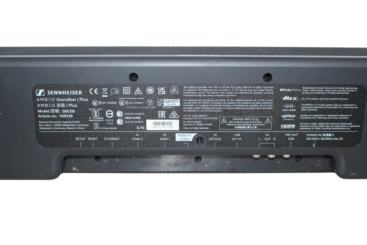 Sennheiser AMBEO SB02M Soundbar Plus 7.1.4 Channel Soundbar- Free Shipping.
