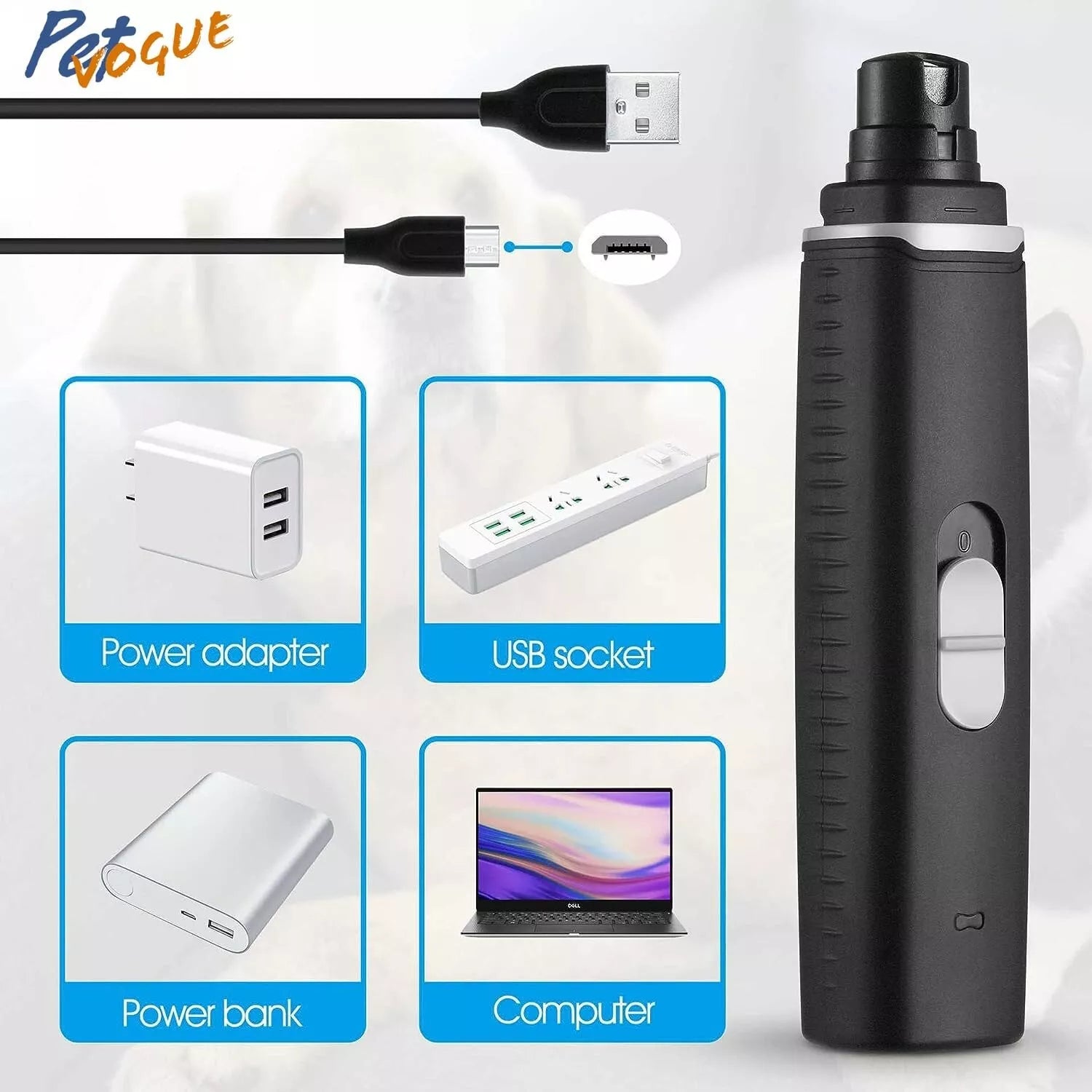 PetVogue Professional Electric Dog Nail Grinder & Trimmer