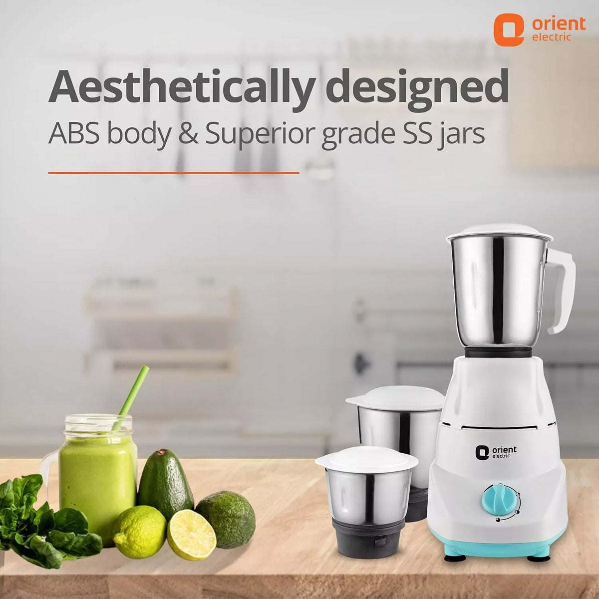 Orient Electric 500W Mixer Grinder Kitchen Kraft 500 MGKK50B3