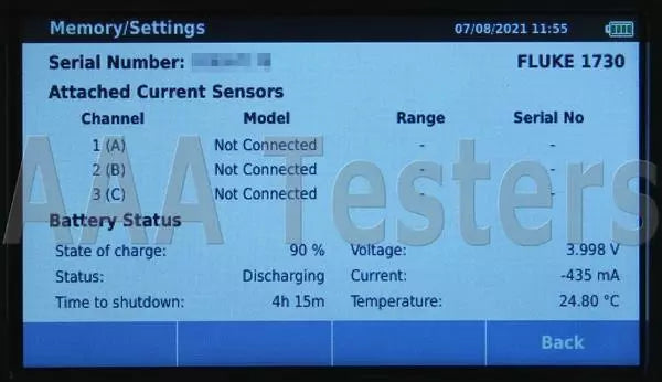 Fluke 1730 3 Three Phase Electrical Energy Logger 240V - XG eqpt