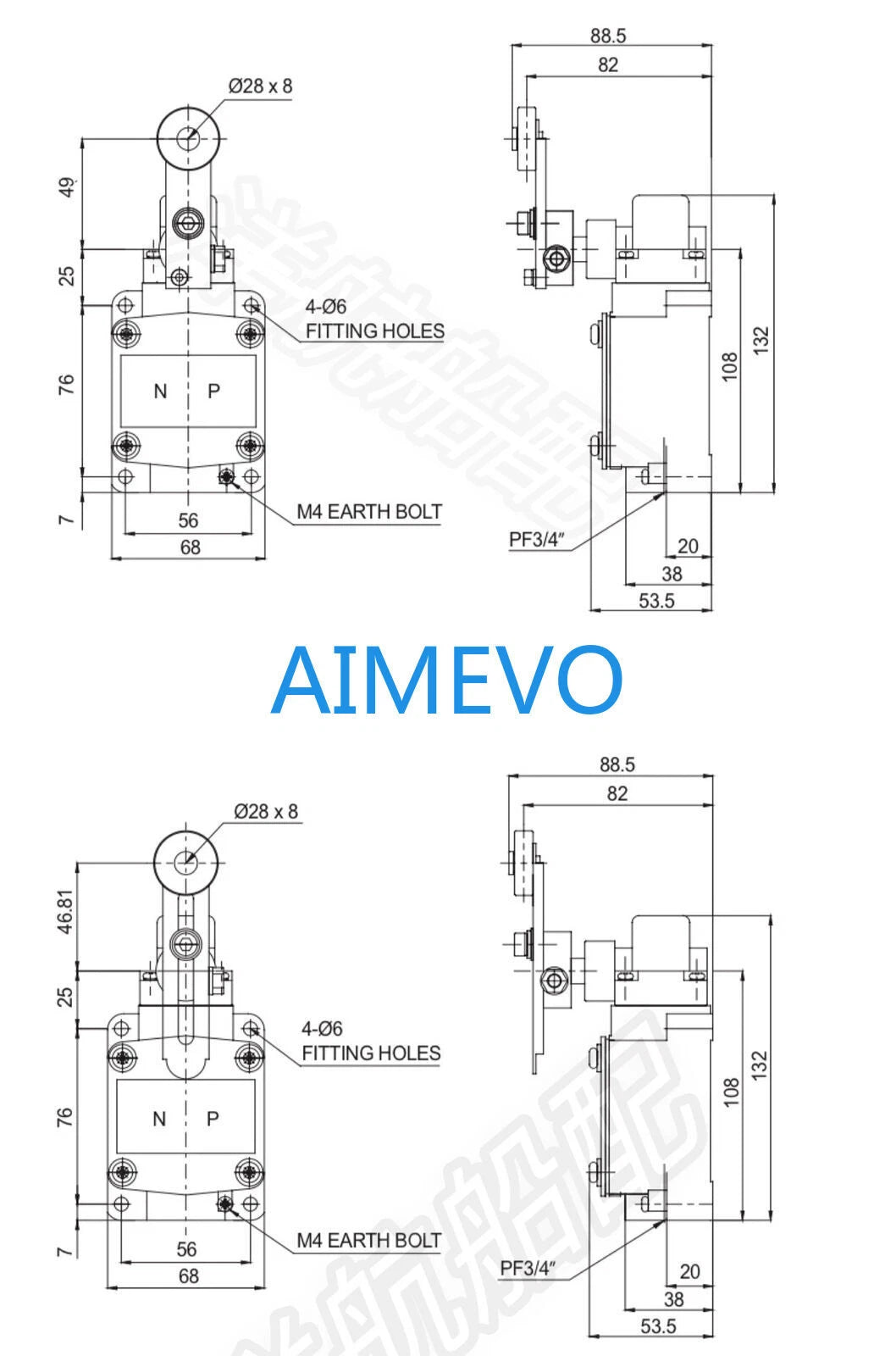 Heavy Duty Marine Waterproof Limit Switch SW2MS-AL