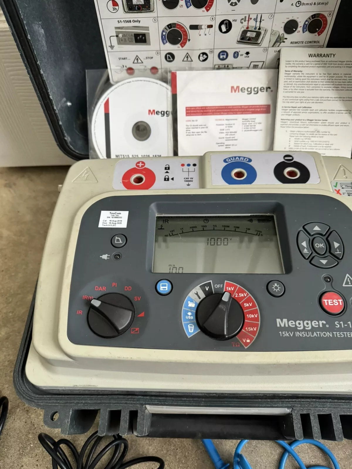 MEGGEE S1-1568 15KV Insulation Resistance Tester w/ Leads