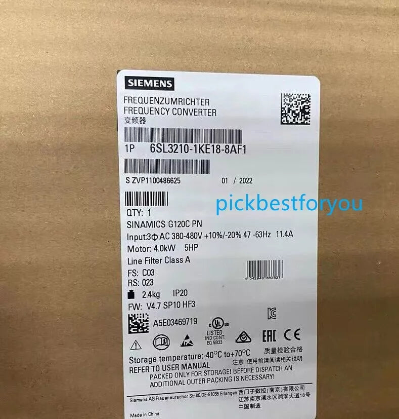 1PCS New Siemens 6SL3210-1KE18-8AF1 (by DHL/Fedex ) #U777D YG