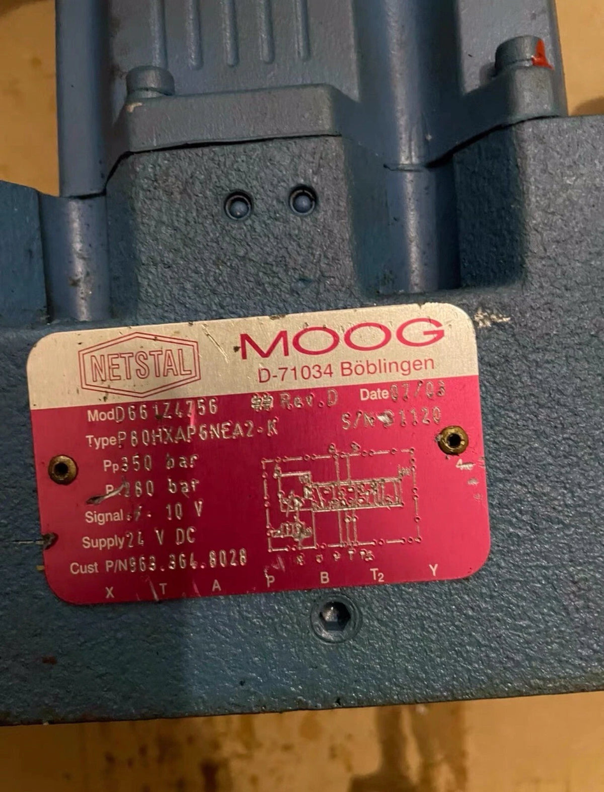 Moog D661Z4756 Hydraulic Valve P80HXAP6NEA2-K