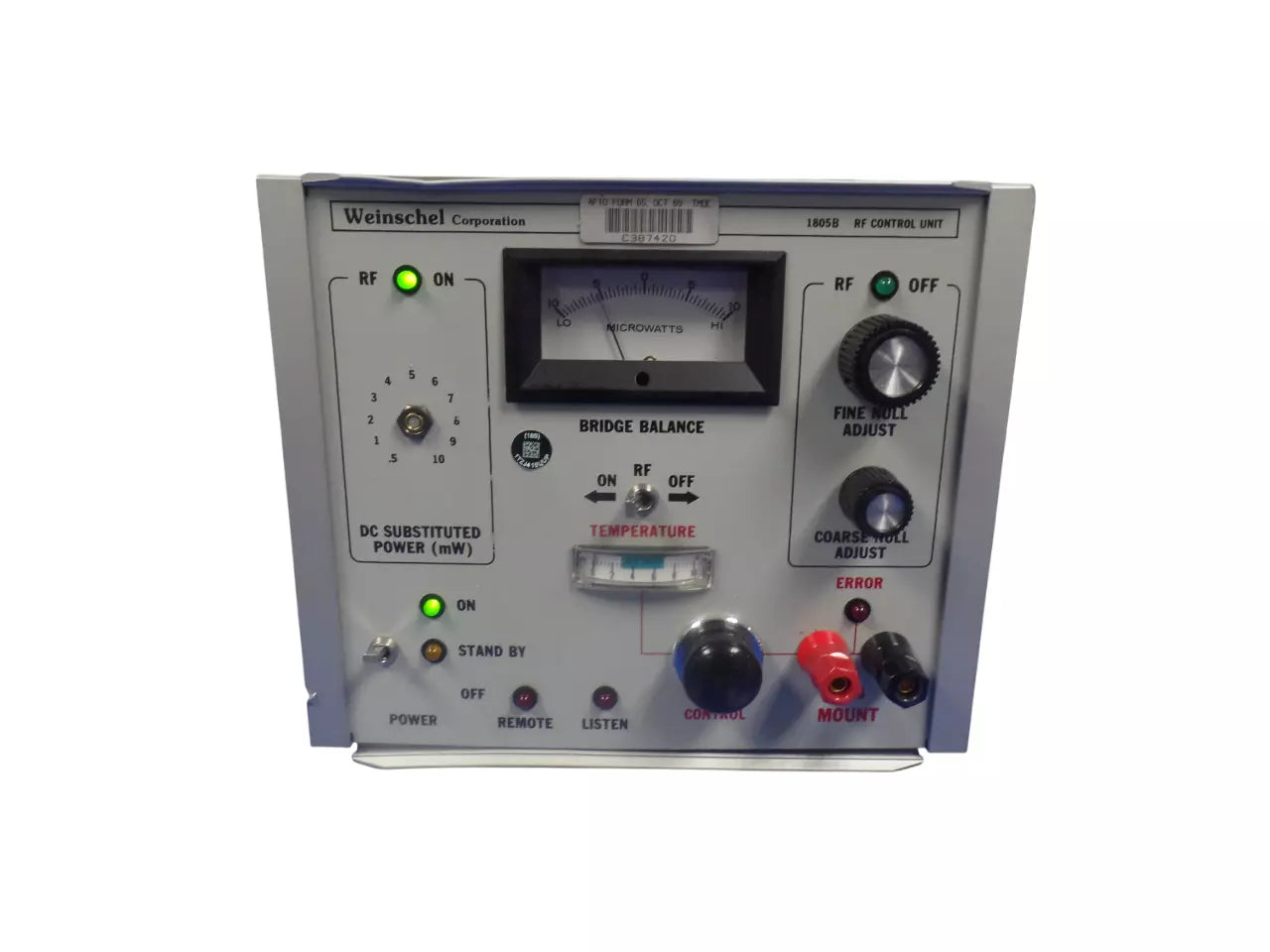 Weinschel Corporation 1805B RF Control Unit