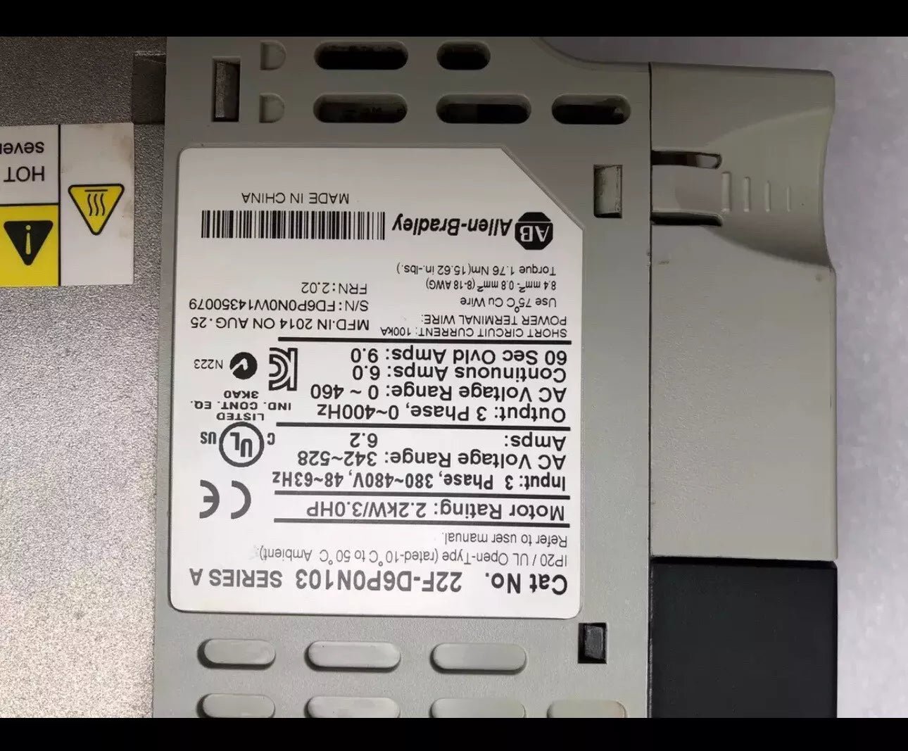 Allen-Bradley 22F-D6P0N103 & 22F-D6P0N113 Variable Frequency Drives