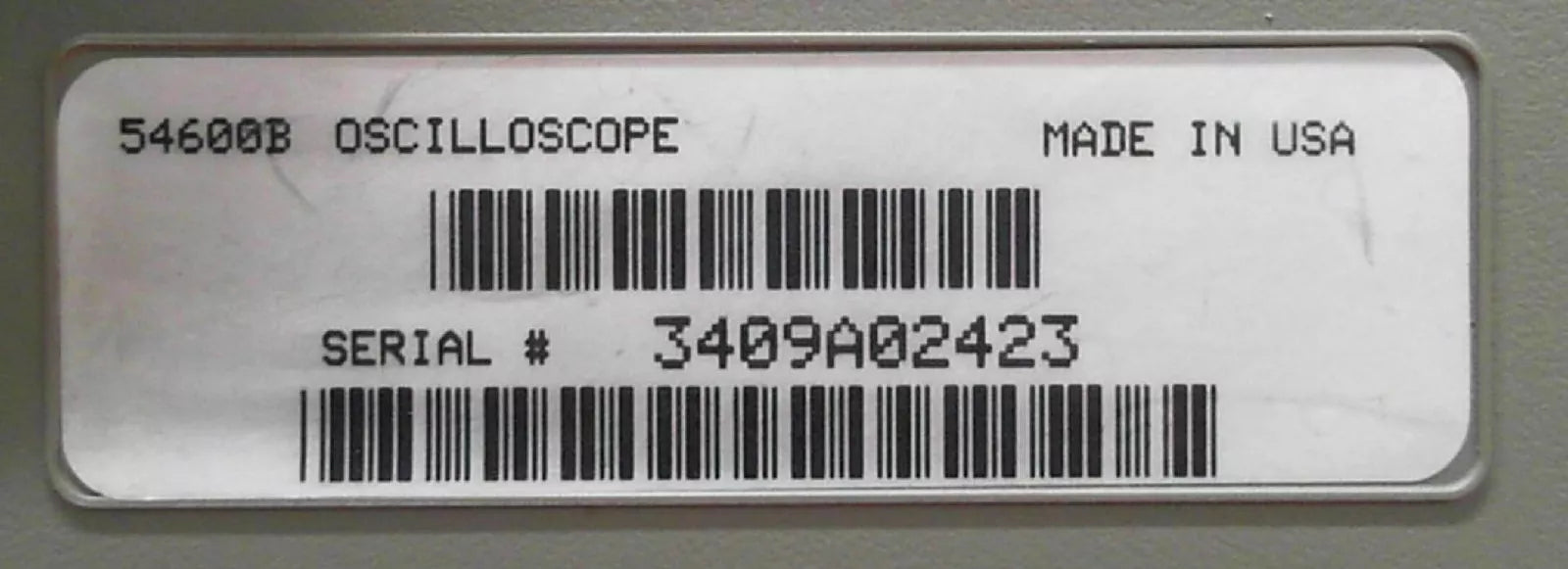 HP - Agilent - Keysight 54600B Oscilloscope 2 Channel 100 MHz SN: 3409A02423 - XG eqpt