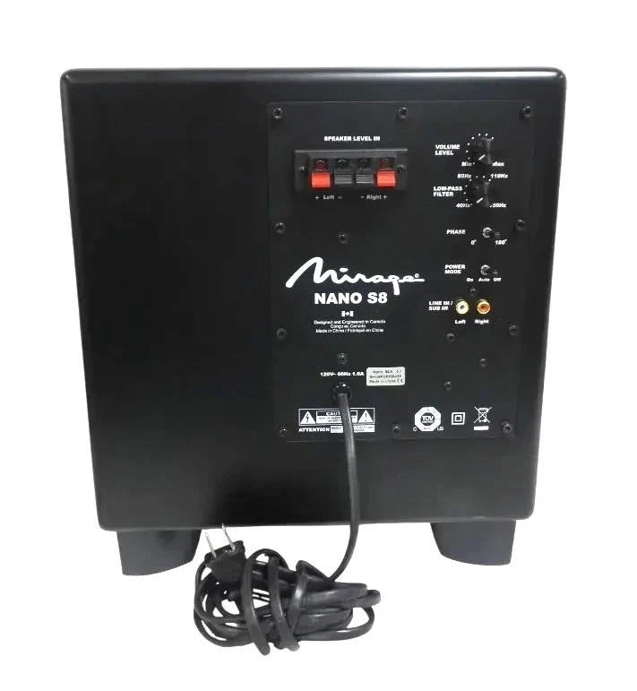 Mirage Nano S8 Subwoofer Bass Powered Sub 8" - Free shipping