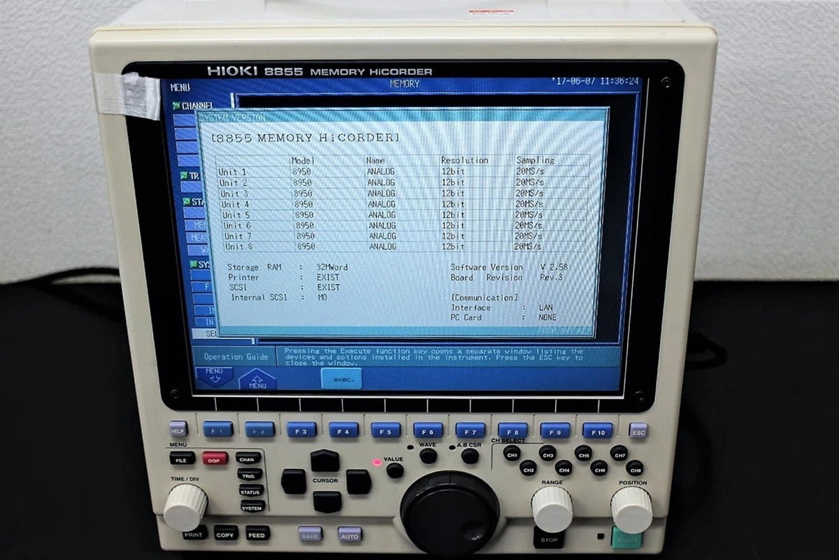 HIOKI 8855 + 8950*8 8ch 512MW 10MHz Memory Hi-Corder