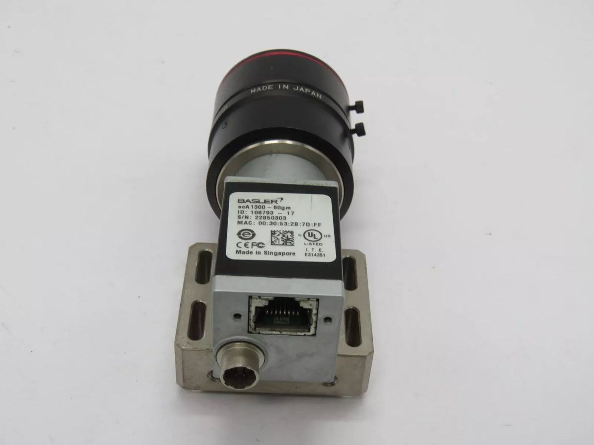 Basler acA1300-60gm- ACE Color GigE Camera with 12mm TV Lens 1296 × 966 Resolution