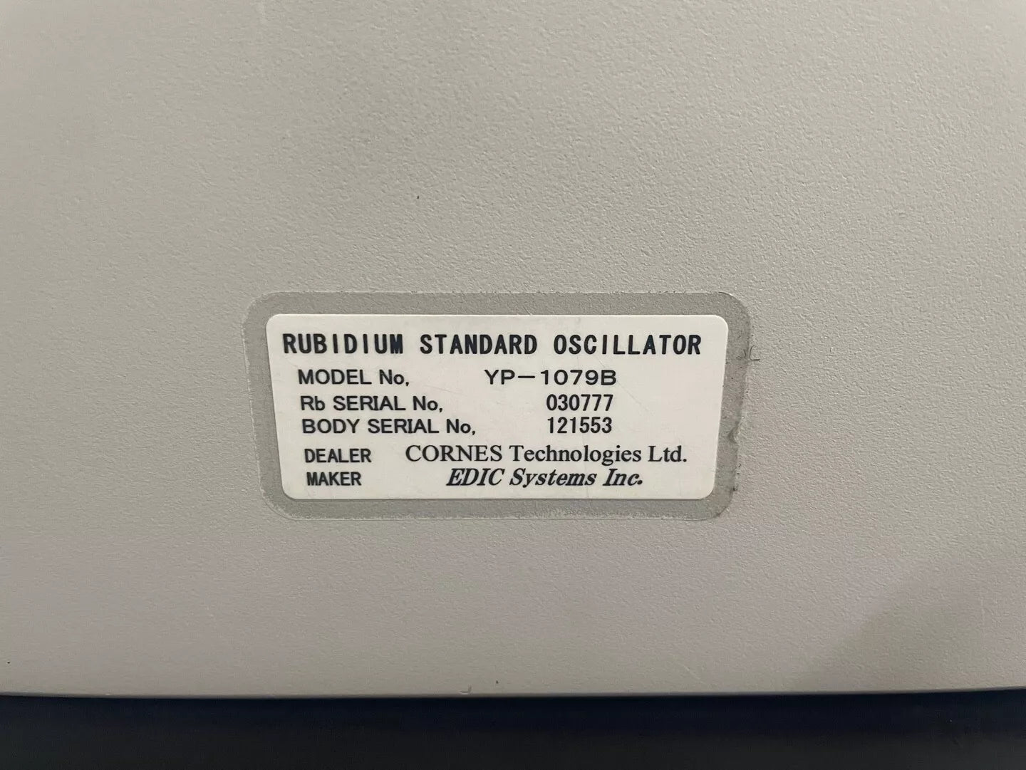 Anritsu YP-1079B Rubidium Standard Oscillator (0777/1553)
