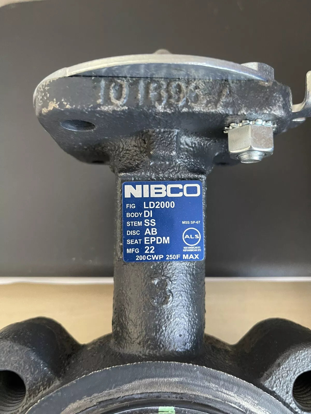 Nibco LD-2000-3 Lug Butterfly Valve, 6 with Lever Lock Handle