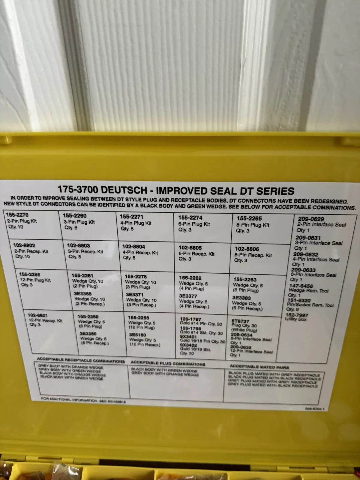Caterpillar 175-3700 Deutsch Seal DT Series Field Service Kit - New Sealed