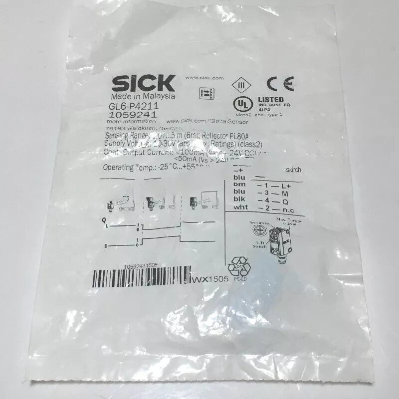 One New SICK GL6-P4211 1059241 Photoelectric Sensor Expedited Shipping