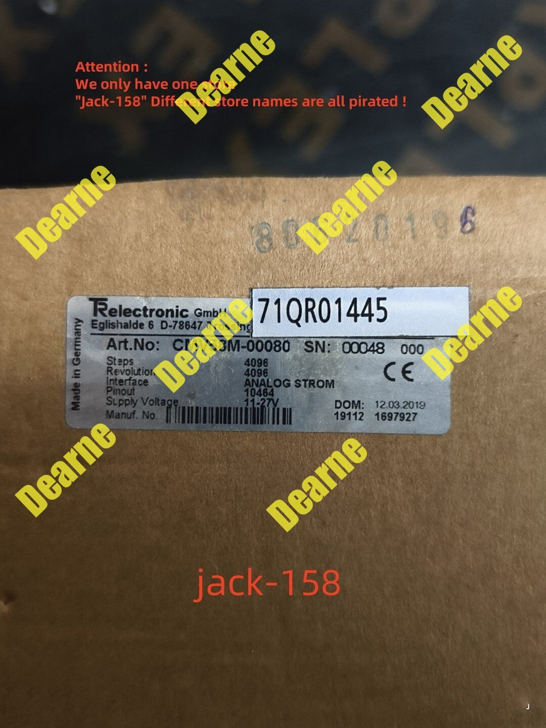 CMV58M-00080 by DHL or FedEx