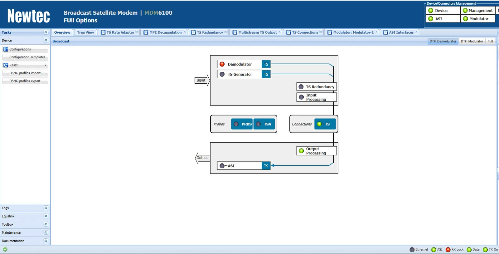 Newtec MDM6100 Satellite Modem 2.1.60.79070 with Full Feature Support