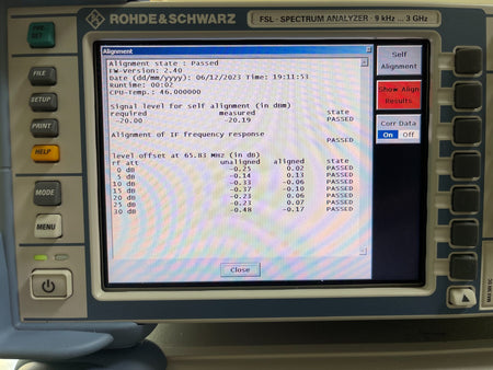 Rohde &amp; Schwarz FSL3 Spectrum Analyzer 9 kHz - 3 GHz _ 0773