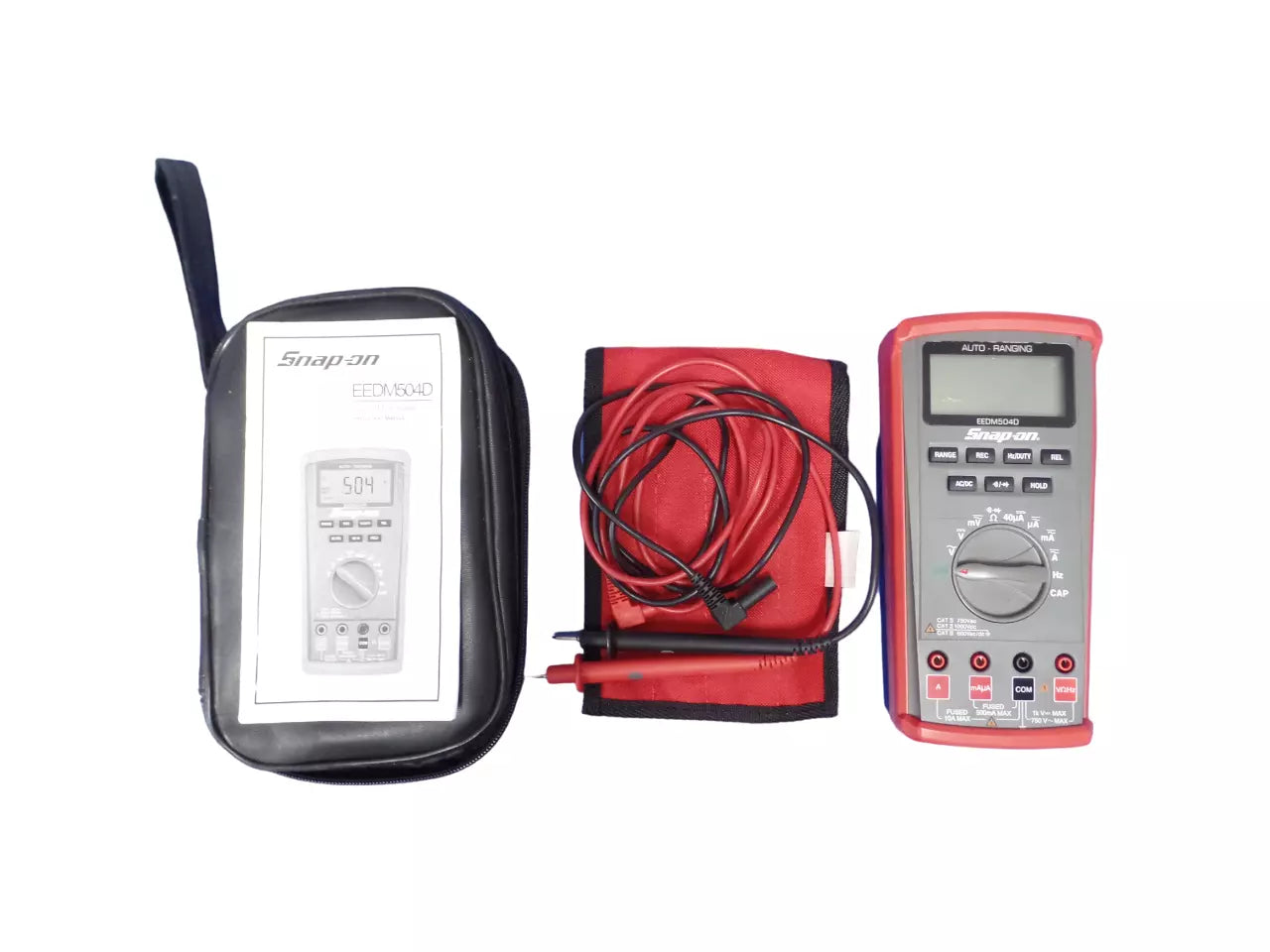 SNAP-ON EEDM504D Auto-Ranging Multimeter with Leads & Case