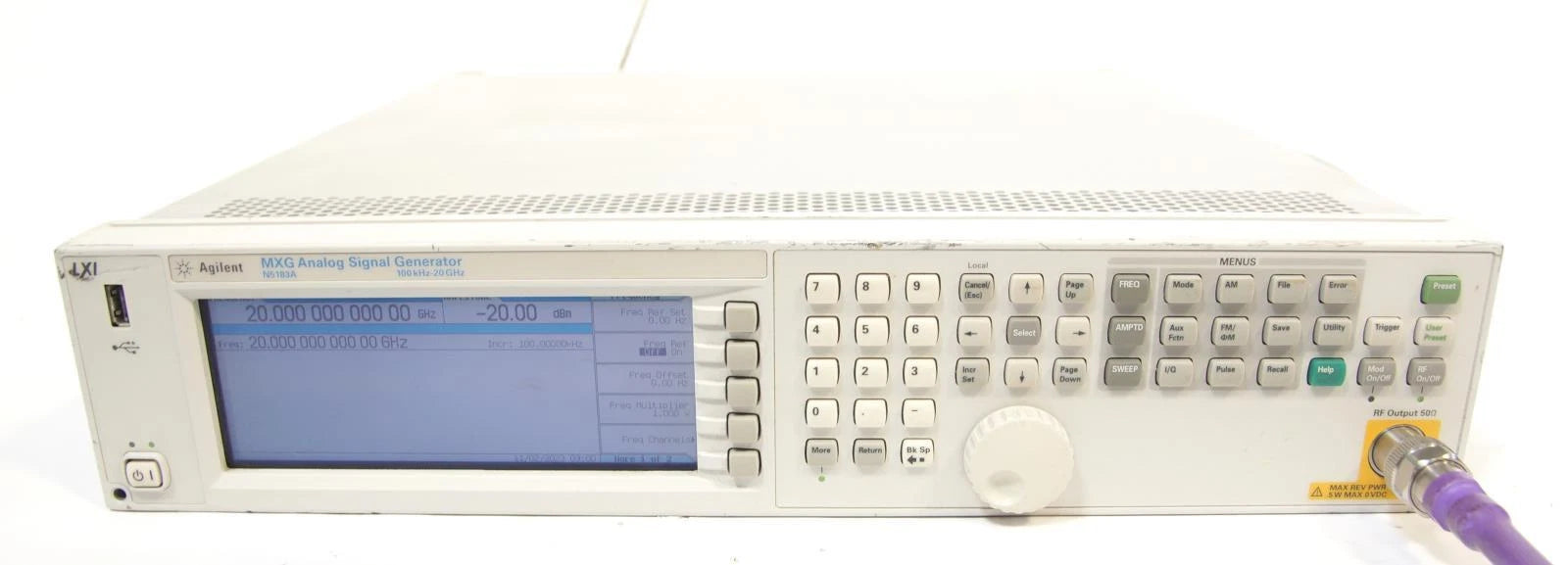 Agilent N5183A 20GHz MXG RF Analog Signal Generator OPT 1E1 520 ALB U04 UNT UNU