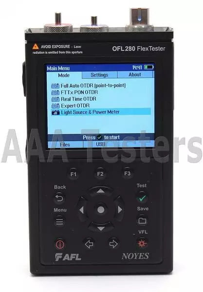 AFL Noyes OFL 280-100 SM 1310/1550 Fiber FlexTester OTDR w/ OPM & VFL OFL280-100 - XG eqpt