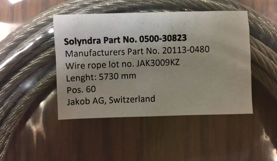 Jakob 20113-0480, 4mm Dia x 5730mm L Stainless Steel Wire Sling