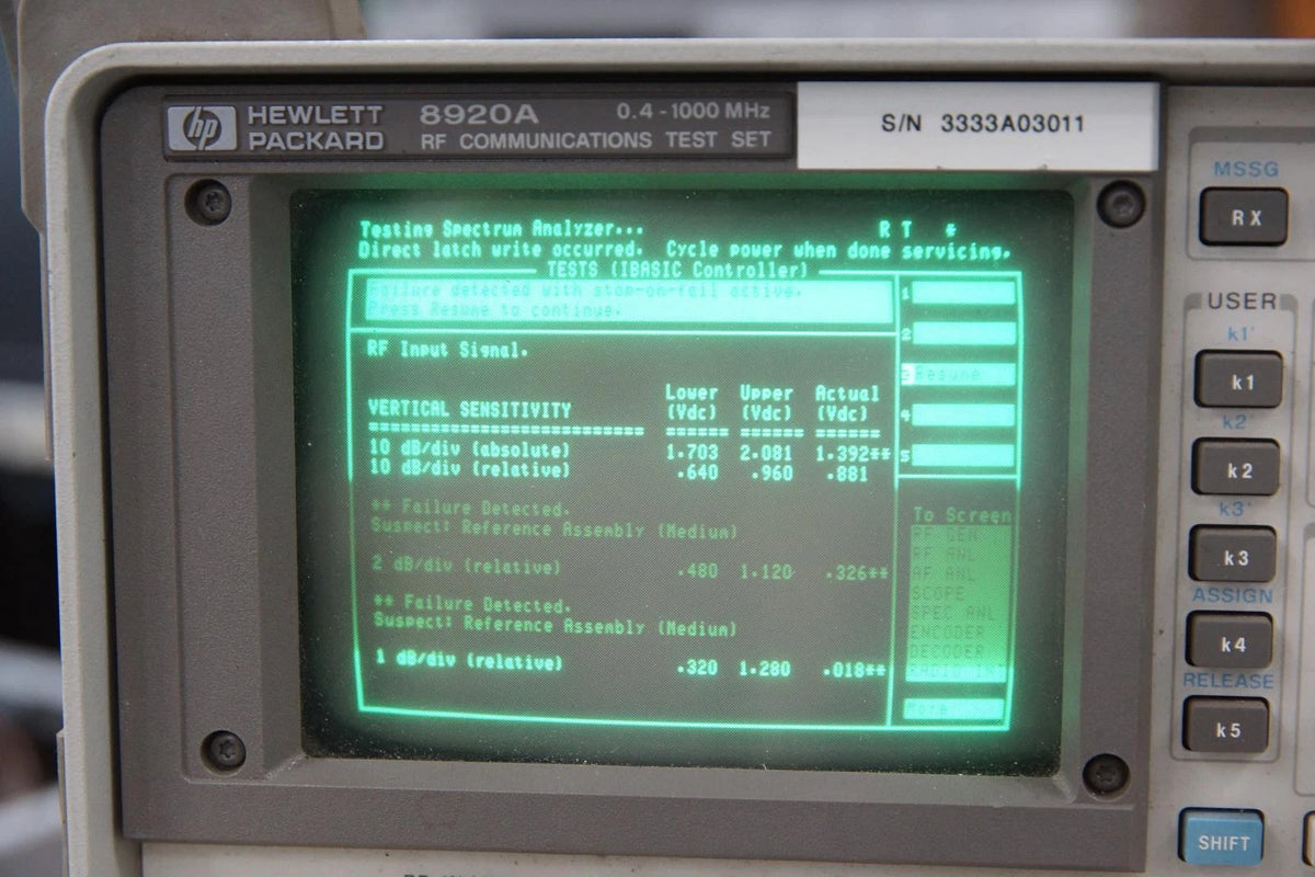 HP Agilent 8920A RF Communications Test Set / Spectrum Analyzer