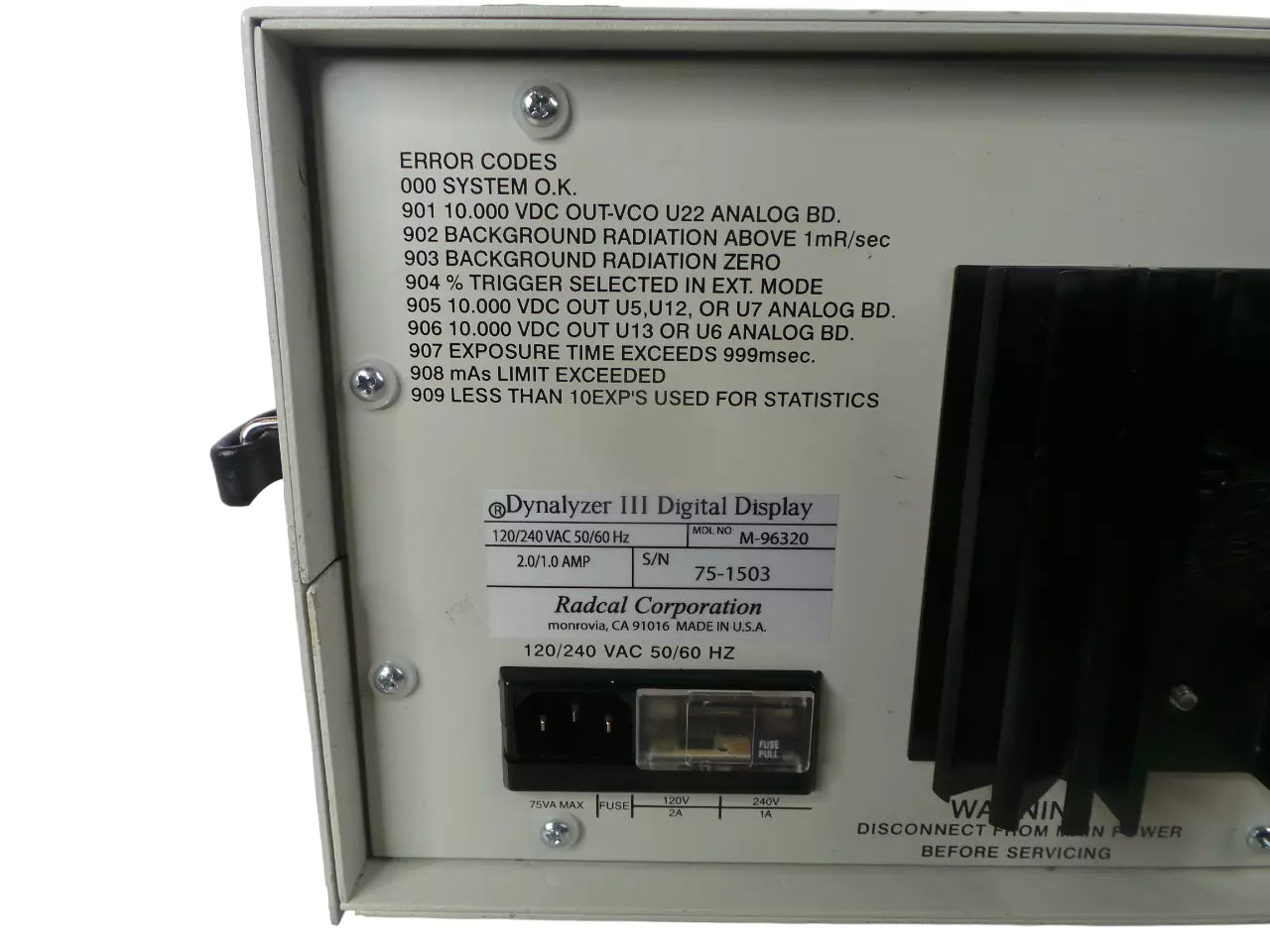Rascal Corporation Dynalyzer III M-96320 Digital Display