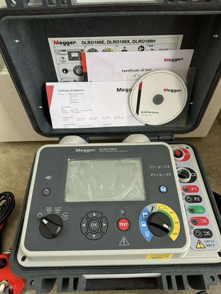 Megger DLRO100X DLRO100XB Digital Low Resistance Ohmmeter & Kelvin Clamp