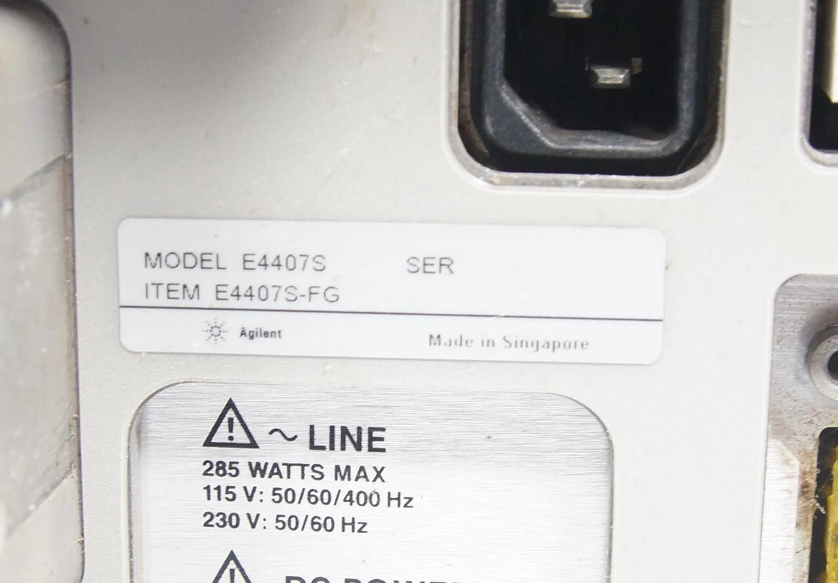 HP Agilent E4407B 9kHz - 26.5GHz Spectrum Analyzer Options B72 A4H BAA AYX Freq