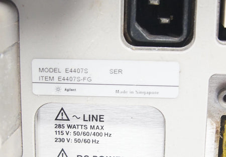 HP Agilent E4407B 9kHz - 26.5GHz Spectrum Analyzer Options B72 A4H BAA AYX Freq