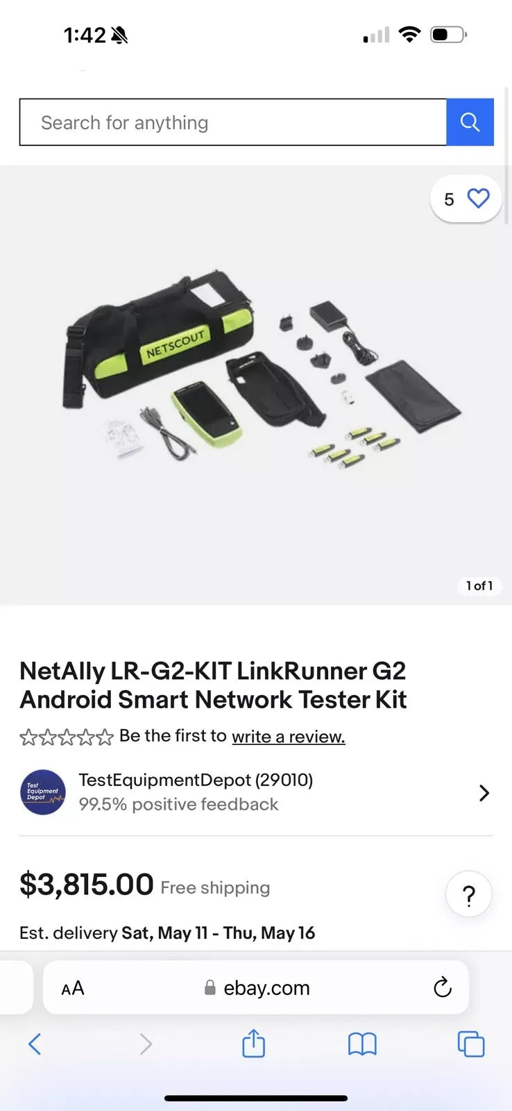 NetAlly LinkRunner G2 Smart Ethernet & Network Tester Kit - NEW
