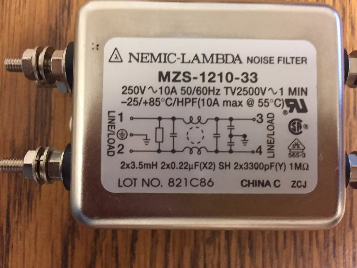Nemic-Lambda MZS-1210-33 Noise Filter 250V-10A, 50/60Hz