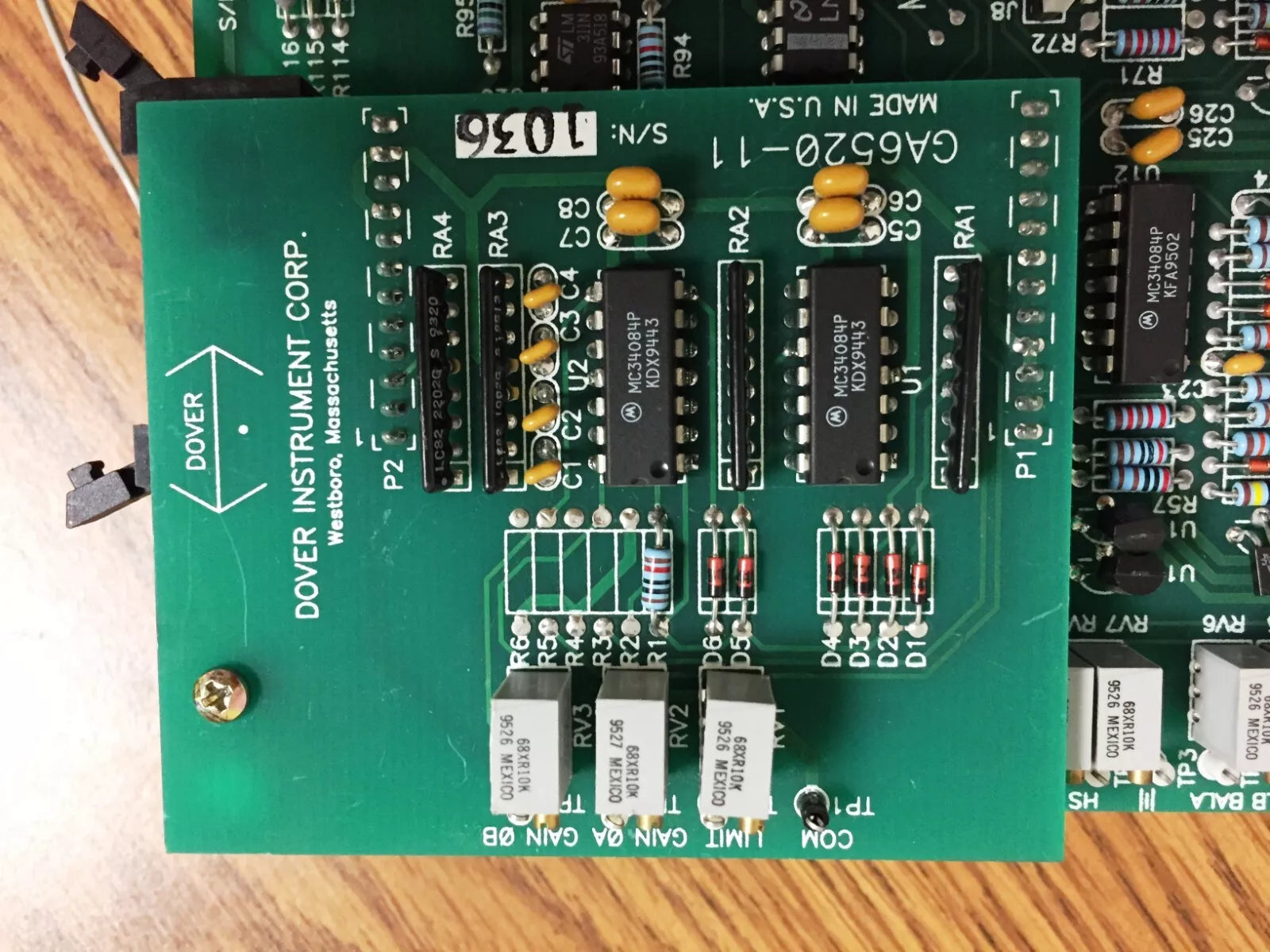 Dover Instrument GA6520 Servo Amplifier Board with GA6520-11 Axis Driver
