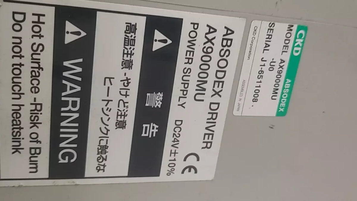 CKD AX9000MU-U0 Power Supply Absodex Driver 24VDC for Industrial Automation