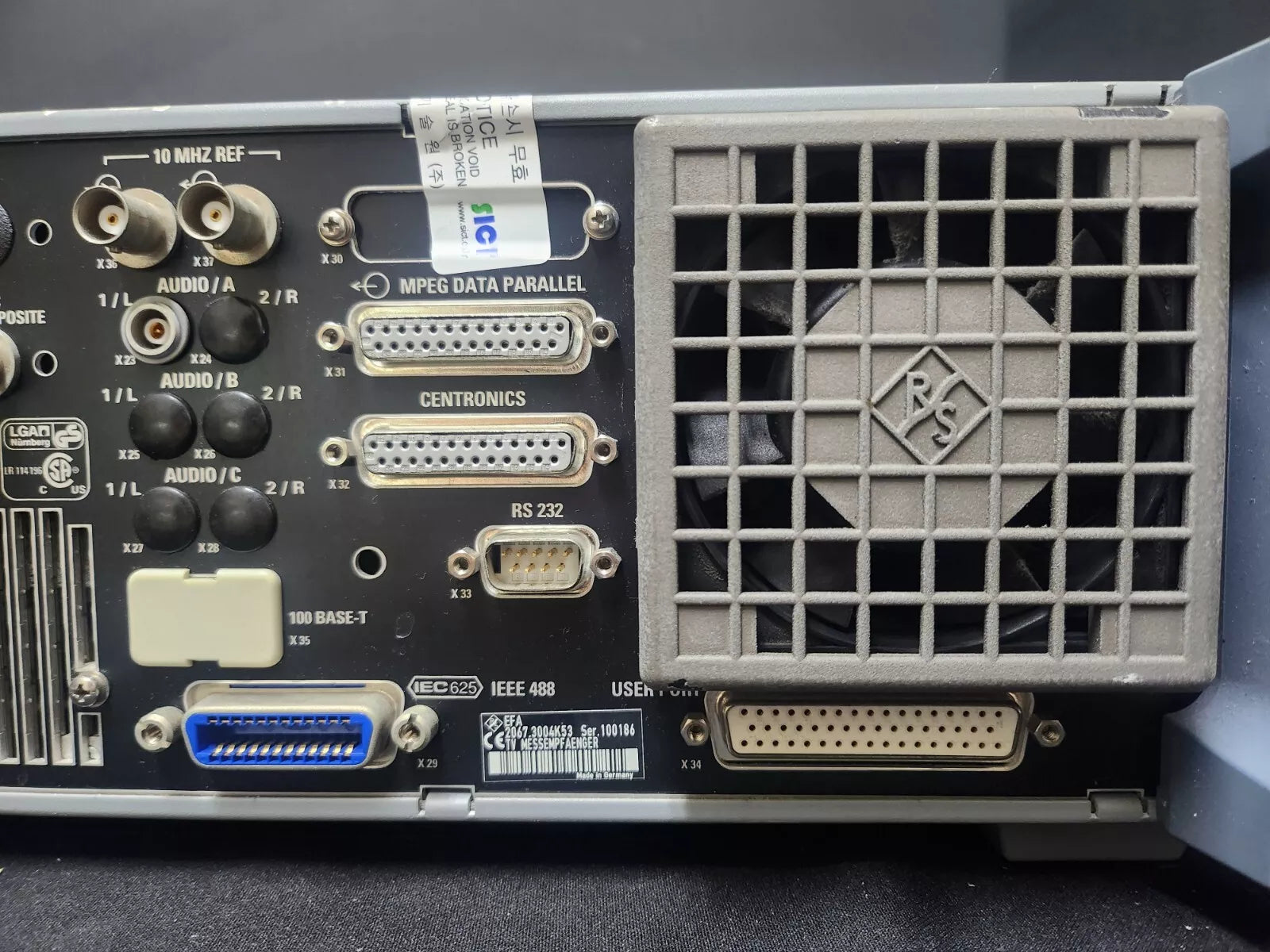 R&S EFA TV Test Receiver with Opt. B3,6,11,13,30 AS-IS (0186)