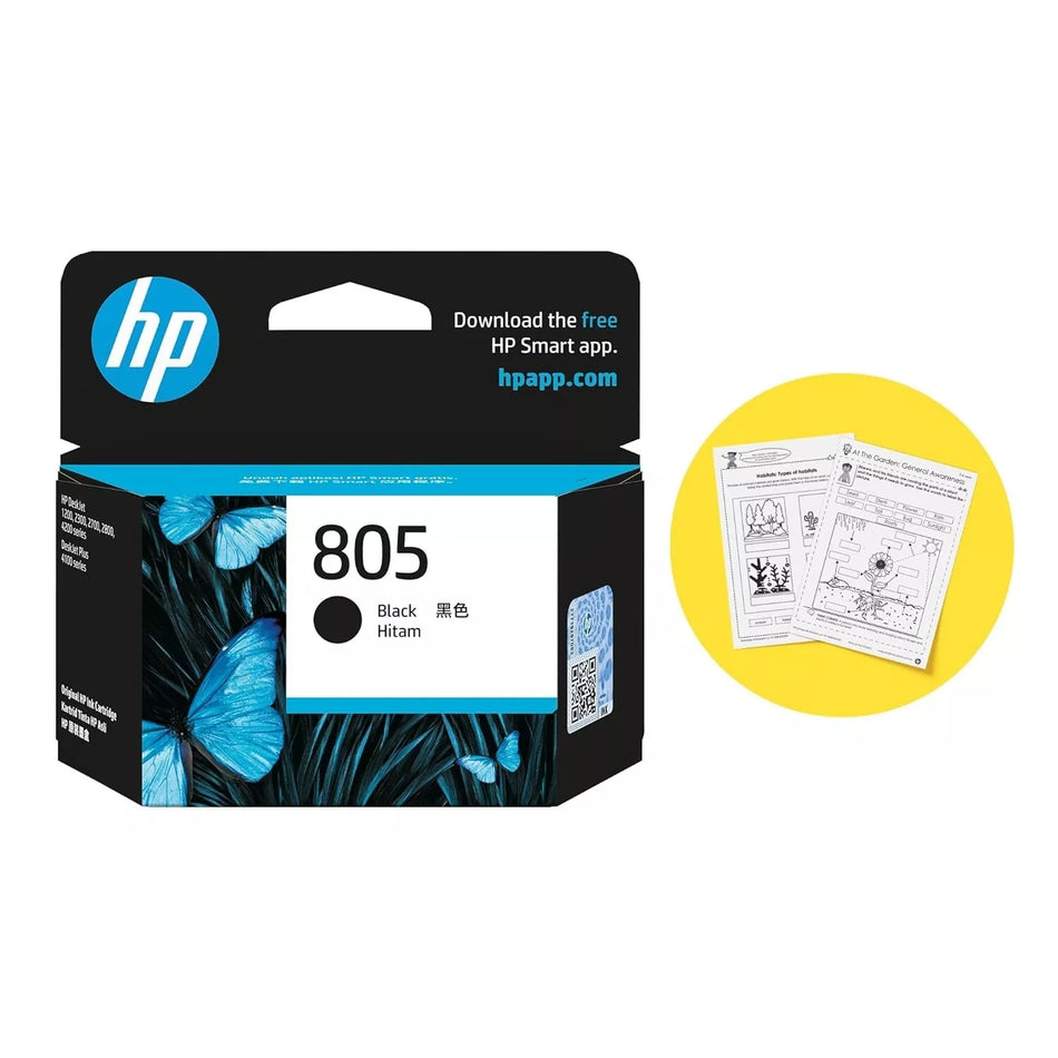HP 805 Black Original Ink Cartridge for High-Quality Printing