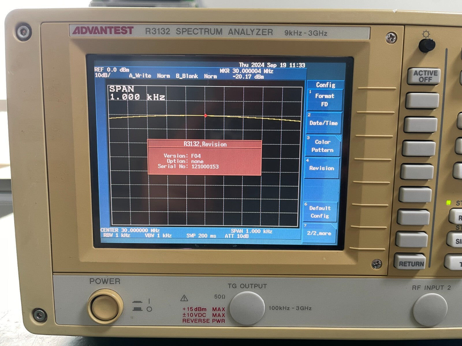 Advantest R3132 Spectrum Analyzer 9KHz - 3GHz