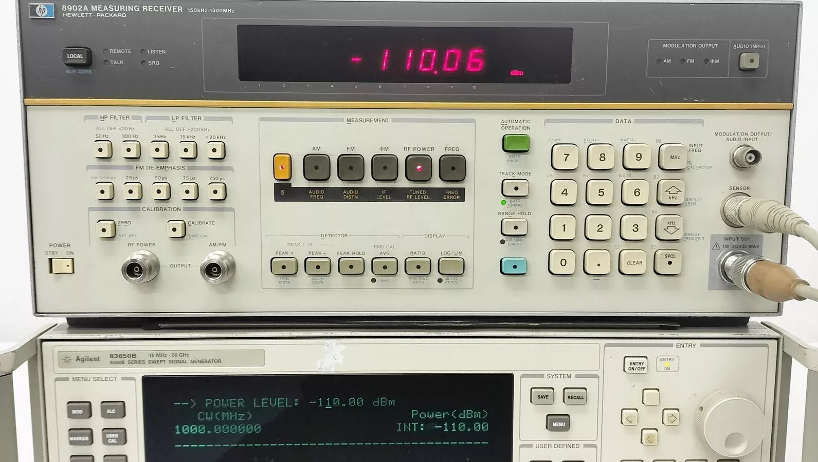 HP 8902A+11722A 1300MHz Measuring Receiver+Sensor