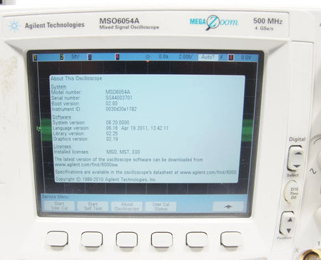 Agilent MSO6054A 500 MHz 3Channel 4 GS/s Mixed Signal Scope OPT MSO MST E00