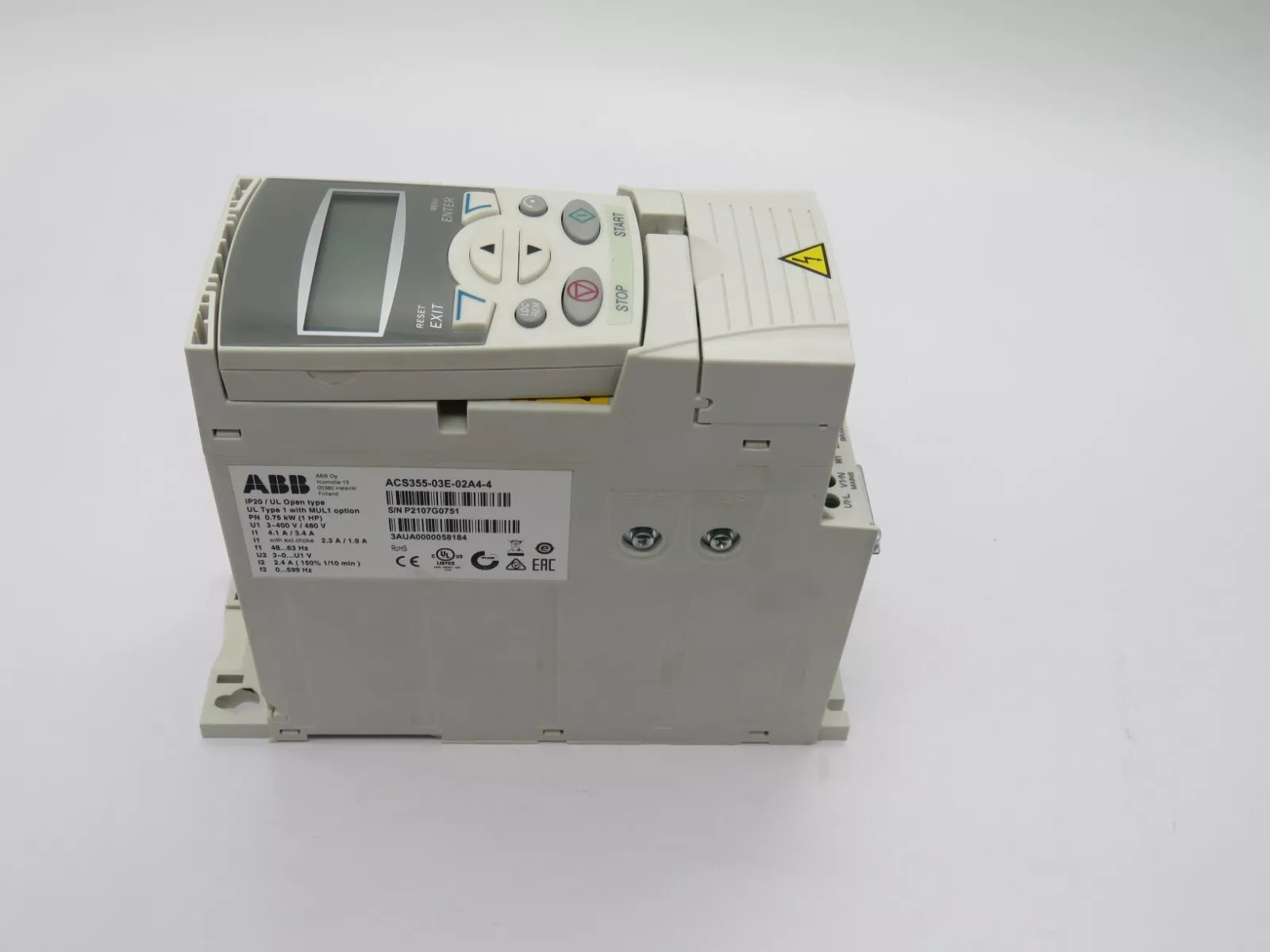 ABB ACS355-03E-02A4-4 Inverter Drive 50Hz Frequency 380-480V AC 2.4 Amp