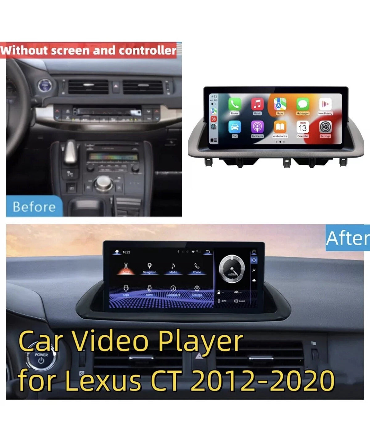 Lexus CT 2012-2020 10.25" Multimedia Video Player with GPS Navigation, Bluetooth, Radio & SWC