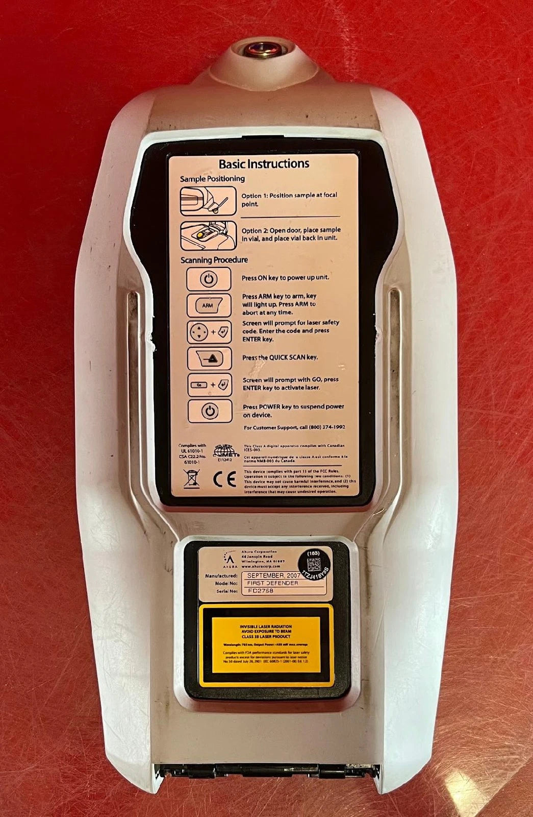 Ahura Scientific First Defender Handheld Chemical ID System Accessories Included