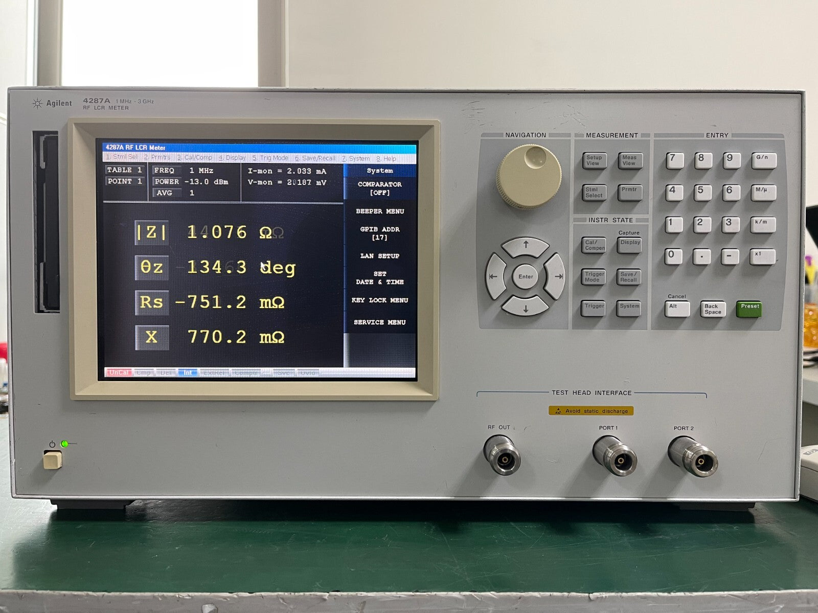 Agilent 4287A 1 MHz - 3 GHz RF LCR Meter w/ option 011 _0600 - XG eqpt