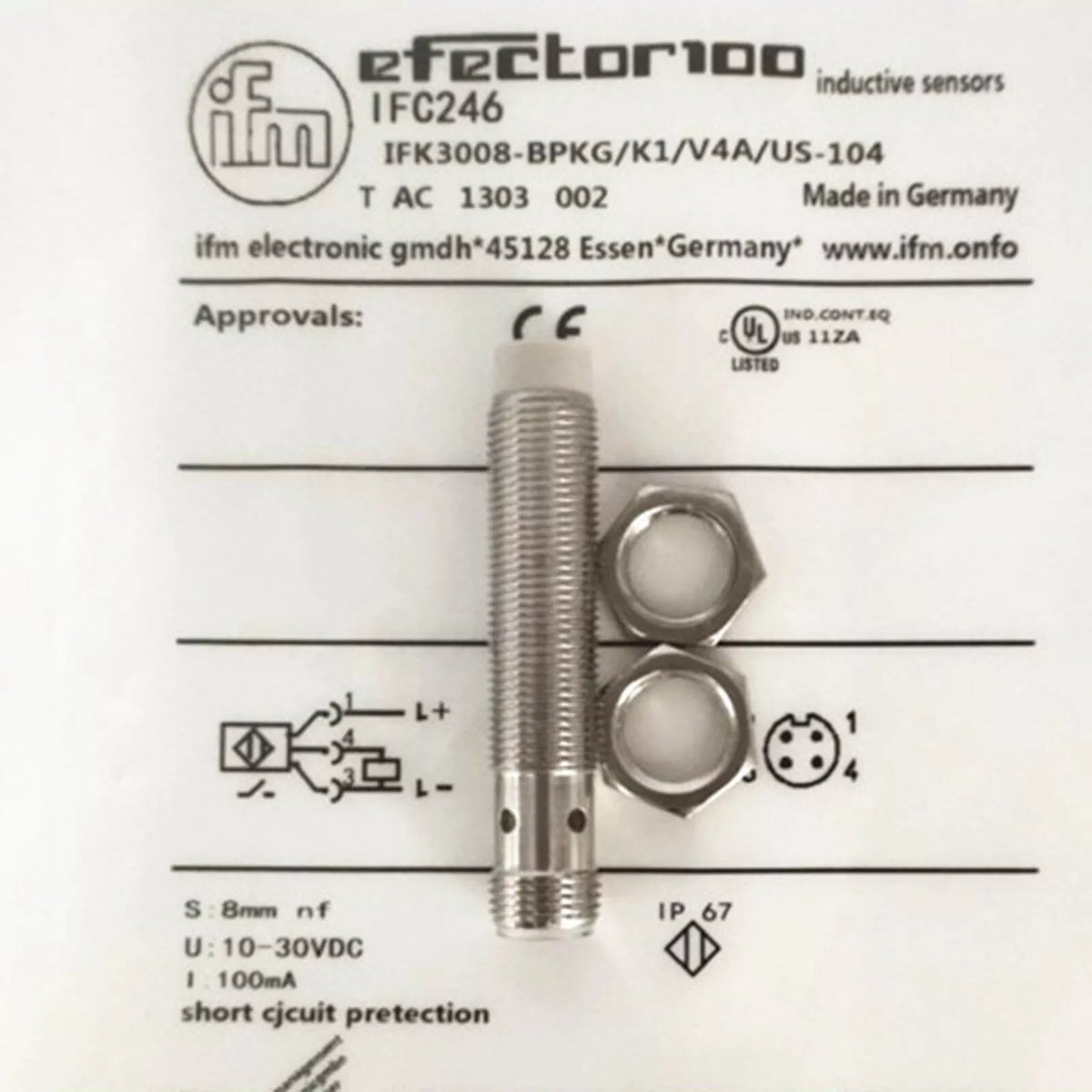 IFM IFC246 Proximity Switch Sensor, 1PC, Expedited Shipping