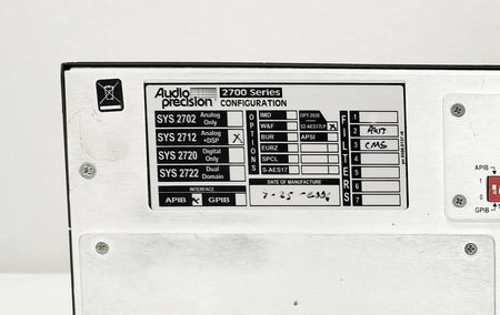 Audio Precision SYS-2712 Audio Analyzer for Professional Sound Testing