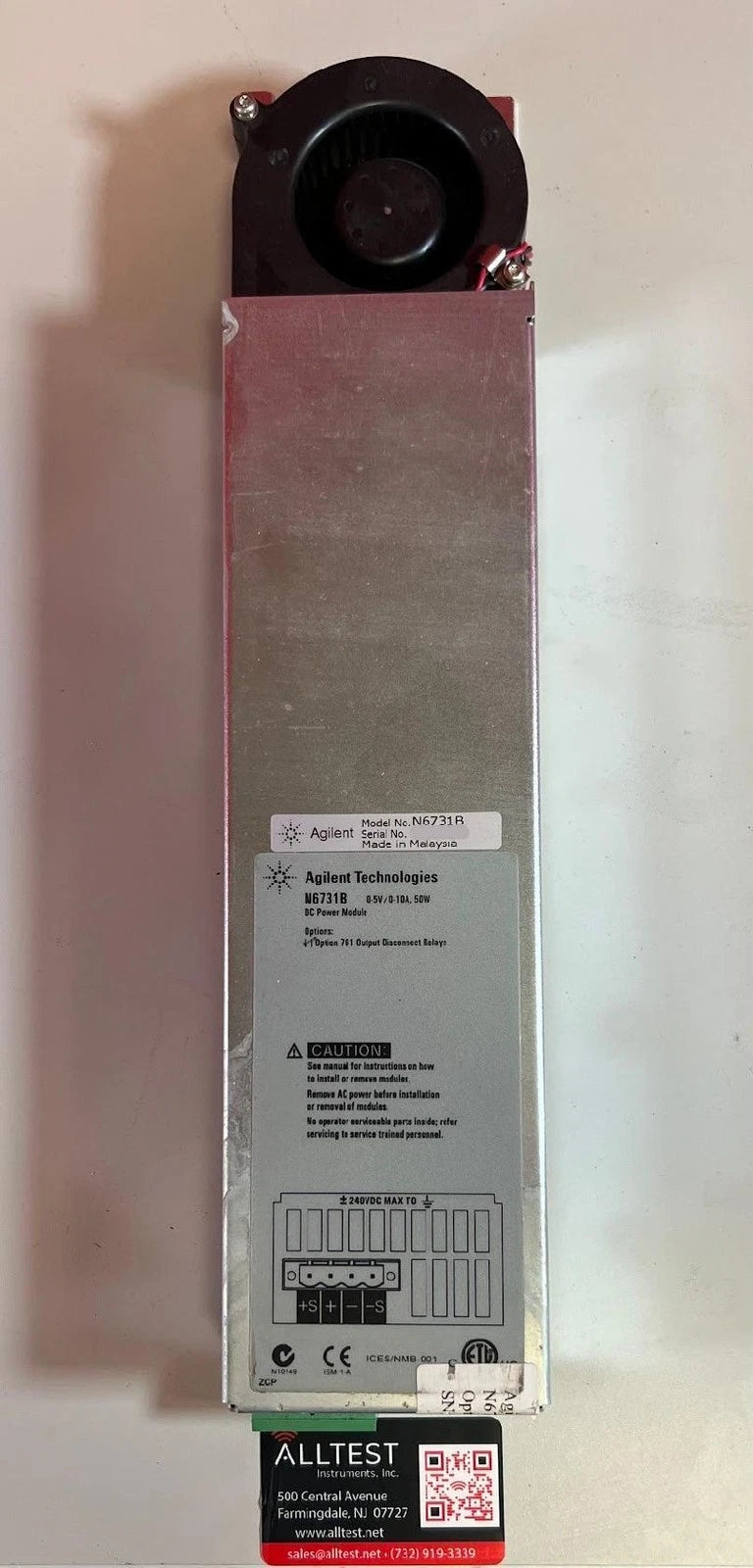Agilent/Keysight N6731B Opt. 761 DC Power Module 0-5V 0-10A 50W