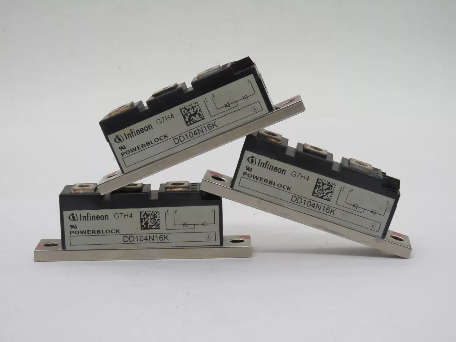 Set of 3 Infineon DD104N16K Diode Module 1 Pair Series 1.6KV 104A