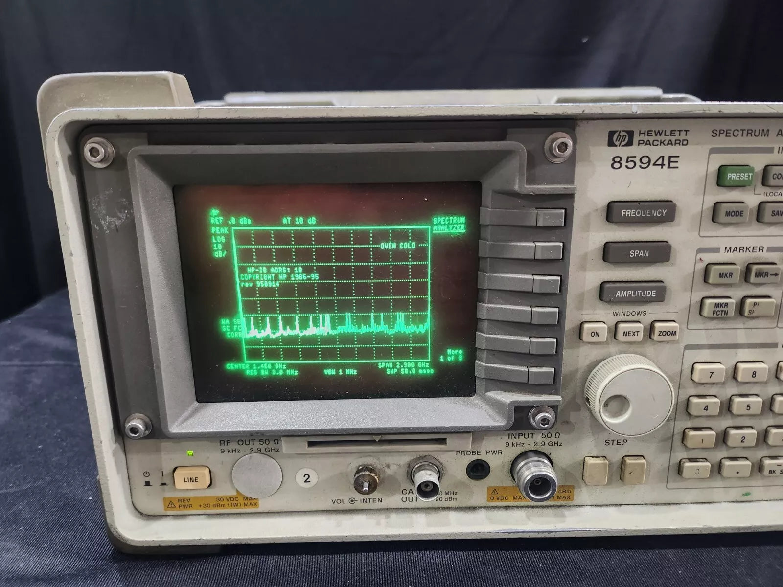 HP 8594E Spectrum Analyzer 2.9GHz Not Working As-Is