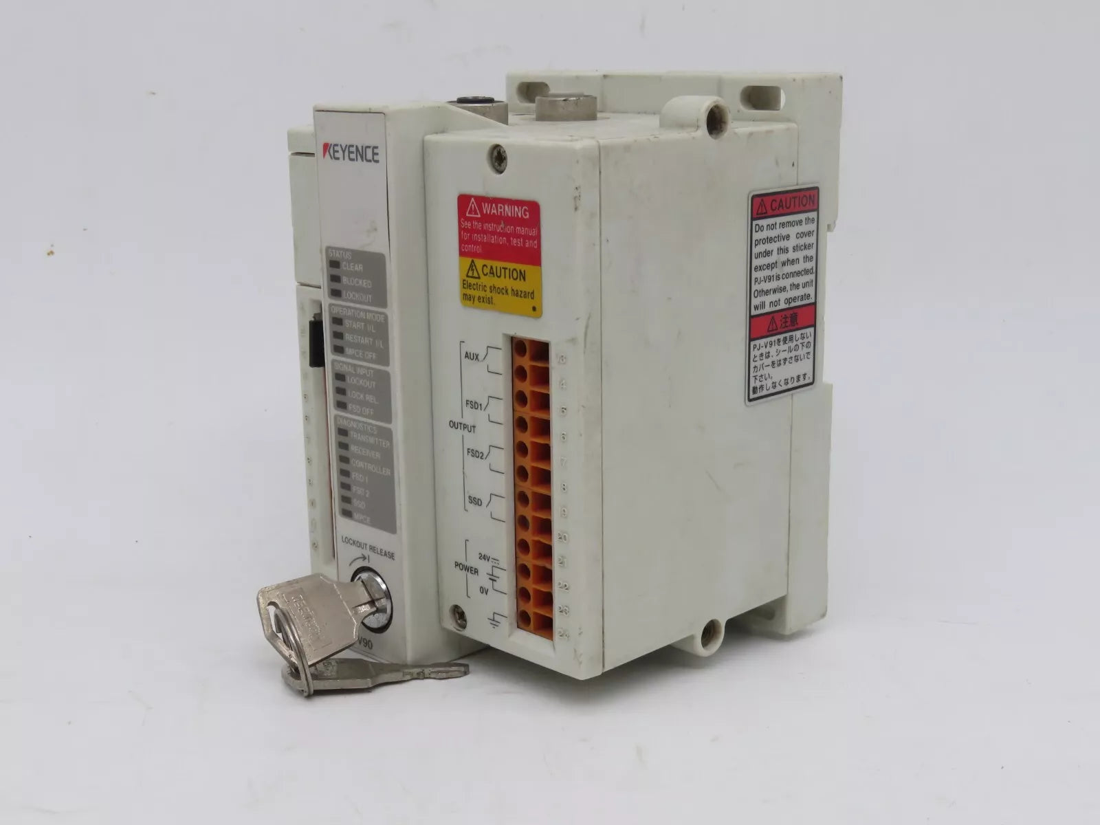 Keyence PJ-V90 Photoelectric Sensor Safety Light Curtain Controller 24V DC