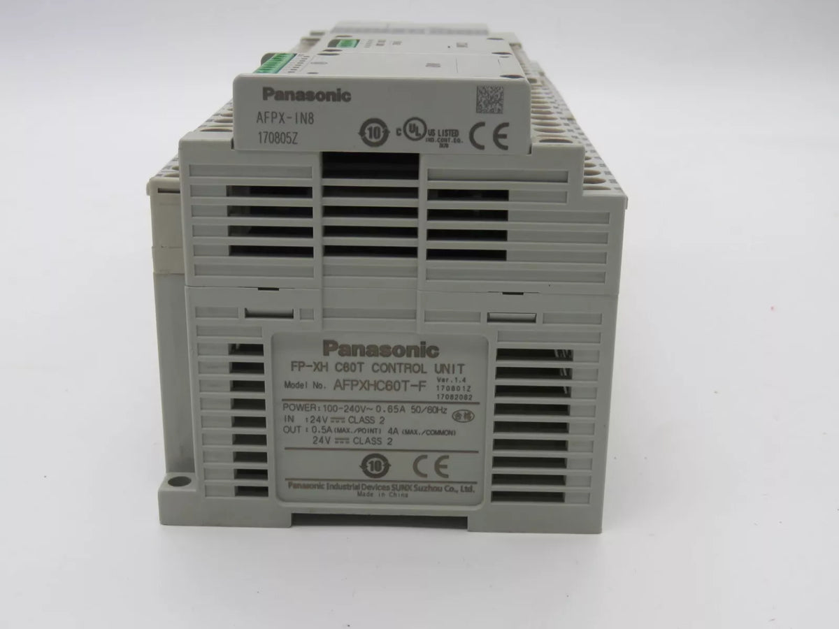 Panasonic FP-XH C60T Control Unit AFPXHC60T-F 100-240V 0.65A 50-60Hz IN 24V